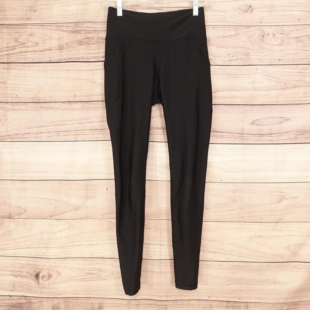 Old Navy Active Leggings Womens S Black High Rise Powersoft Go-Dry Ankle Pockets